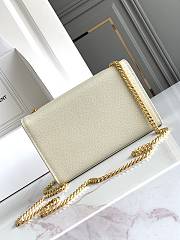 Okify YSL Kate Embossed Leather Bag In White With Gold Hardware 20x12.5x5cm - 5
