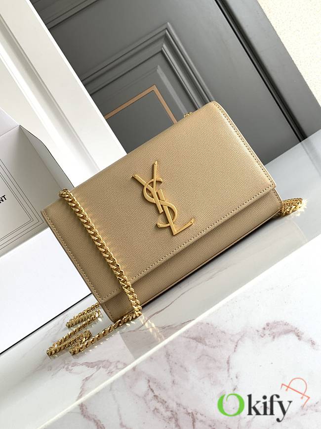 Okify YSL Kate Embossed Leather Bag In Beige 20x12.5x5cm - 1