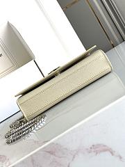 Okify YSL Kate Embossed Leather Bag In White With Silver Hardware 20x12.5x5cm - 4