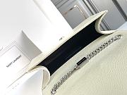 Okify YSL Kate Embossed Leather Bag In White With Silver Hardware 20x12.5x5cm - 6