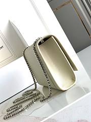Okify YSL Kate Embossed Leather Bag In White With Silver Hardware 20x12.5x5cm - 3