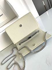 Okify YSL Kate Embossed Leather Bag In White With Silver Hardware 20x12.5x5cm - 2