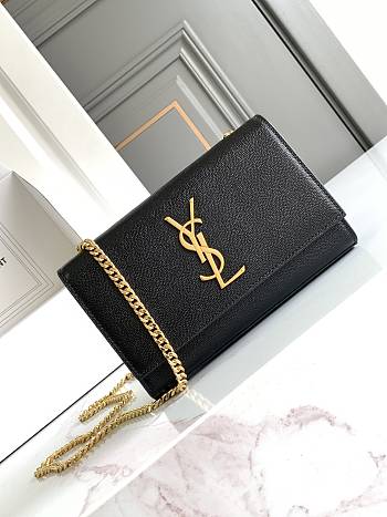Okify YSL Kate Embossed Leather Bag In Black With Gold Hardware 20x12.5x5cm