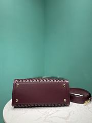 Okify Etro Medium Woven Vela Bag In Dark Red 11x28x21.5cm - 6