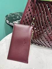 Okify Etro Medium Woven Vela Bag In Dark Red 11x28x21.5cm - 3