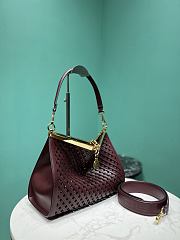 Okify Etro Medium Woven Vela Bag In Dark Red 11x28x21.5cm - 4