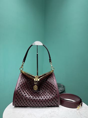 Okify Etro Medium Woven Vela Bag In Dark Red 11x28x21.5cm
