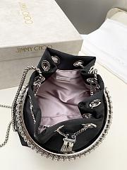 Okify Jimmy Choo Bon Bon Satin Bag With Crystal Handle In Black 14x15x9.5cm - 6