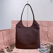 Okify MiuMiu Ivy Leather Patch Bag In Dark Brown 35x40cm - 6