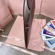 Okify MiuMiu Ivy Leather Patch Bag In Dark Brown 35x40cm - 5