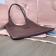 Okify MiuMiu Ivy Leather Patch Bag In Dark Brown 35x40cm - 3