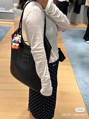 Okify MiuMiu Ivy Leather Patch Bag In Black 35x40cm - 2