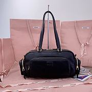 Okify MiuMiu Pocket Washed Nappa Leather Bag In Black 32x15.5x11cm - 1