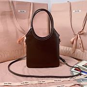 Okify MiuMiu Ivy Mini Leather Handbag In Dark Brown 20x24cm  - 2