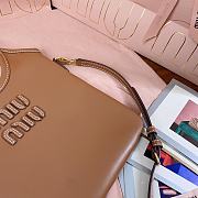 Okify MiuMiu Ivy Mini Leather Handbag In Brown 20x24cm  - 5