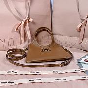 Okify MiuMiu Ivy Mini Leather Handbag In Brown 20x24cm  - 4