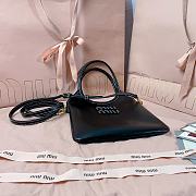 Okify MiuMiu Ivy Mini Leather Handbag In Black 20x24cm  - 5