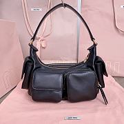Okify MiuMiu Nappa Leather Pocket Bag In Black 21x12x6cm  - 3