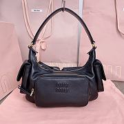 Okify MiuMiu Nappa Leather Pocket Bag In Black 21x12x6cm  - 1