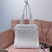 Okify MiuMiu Summer Raffia Tote Bag In White 38.5x40x10cm - 2