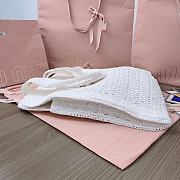 Okify MiuMiu Summer Raffia Tote Bag In White 38.5x40x10cm - 3