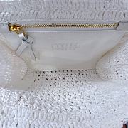 Okify MiuMiu Raffia Effect Woven Tote Bag In White 22x22.5x7.5cm - 5