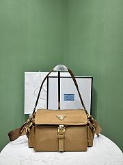 Okify Prada Medium Explore Nappa Leather Shoulder Bag With Flap In Brown 30x14x10cm - 1