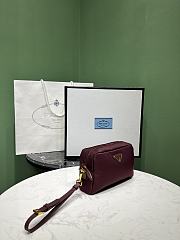 Okify Prada Small Re-Nylon Pouch In Burgundy 17x11x5.5cm - 4