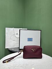 Okify Prada Small Re-Nylon Pouch In Burgundy 17x11x5.5cm - 1