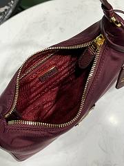 Okify Prada Re-Edition 2005 Re-Nylon And Saffiano Mini Bag In Burgundy Red 22x18x6.5cm - 5