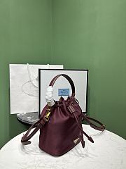 Okify Prada Re-Edition 1978 Re-Nylon Mini Bag In Burgundy 15.5x19.5x10cm - 2