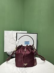 Okify Prada Re-Edition 1978 Re-Nylon Mini Bag In Burgundy 15.5x19.5x10cm - 1