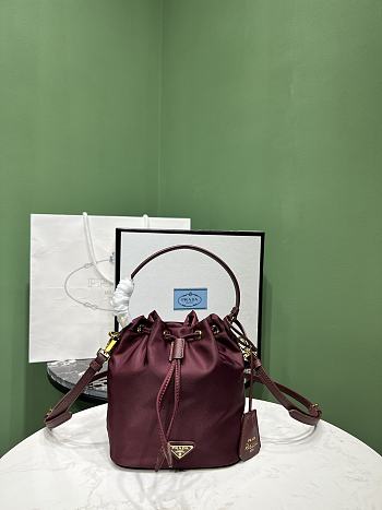 Okify Prada Re-Edition 1978 Re-Nylon Mini Bag In Burgundy 15.5x19.5x10cm