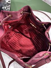 Okify Prada Duet Re-Nylon Bucket Bag In Burgundy 1BH038 23x18x12cm - 4