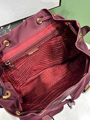Okify Prada Small Re-Nylon Backpack In Burgundy 1BZ677 23.5x28x12cm - 5
