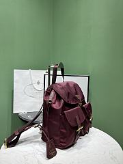 Okify Prada Small Re-Nylon Backpack In Burgundy 1BZ677 23.5x28x12cm - 4