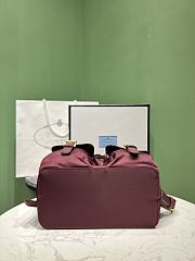 Okify Prada Small Re-Nylon Backpack In Burgundy 1BZ677 23.5x28x12cm - 3