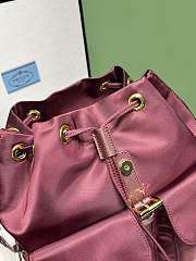 Okify Prada Small Re-Nylon Backpack In Burgundy 1BZ677 23.5x28x12cm - 2