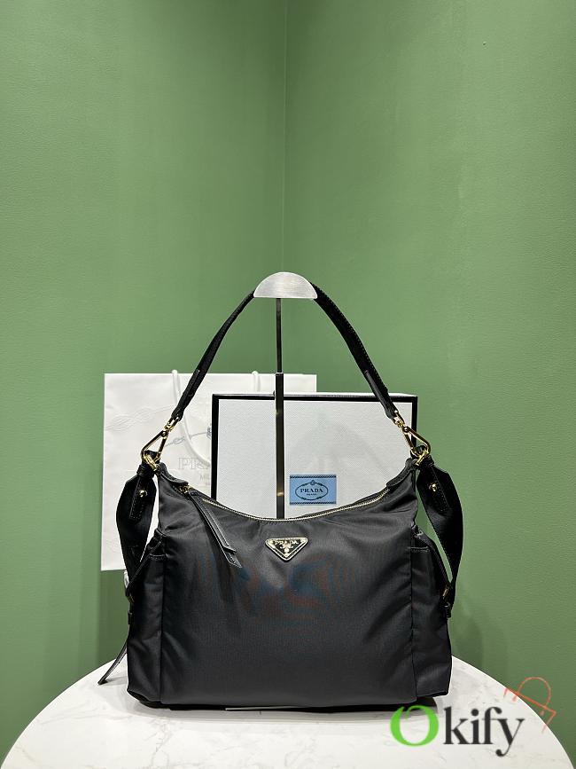 Okify Prada Explore Large Re-Nylon And Leather Bag In Black 1BC264 32x22x11.5cm - 1