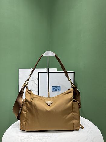 Okify Prada Explore Large Re-Nylon And Leather Bag In Brown 1BC264 32x22x11.5cm