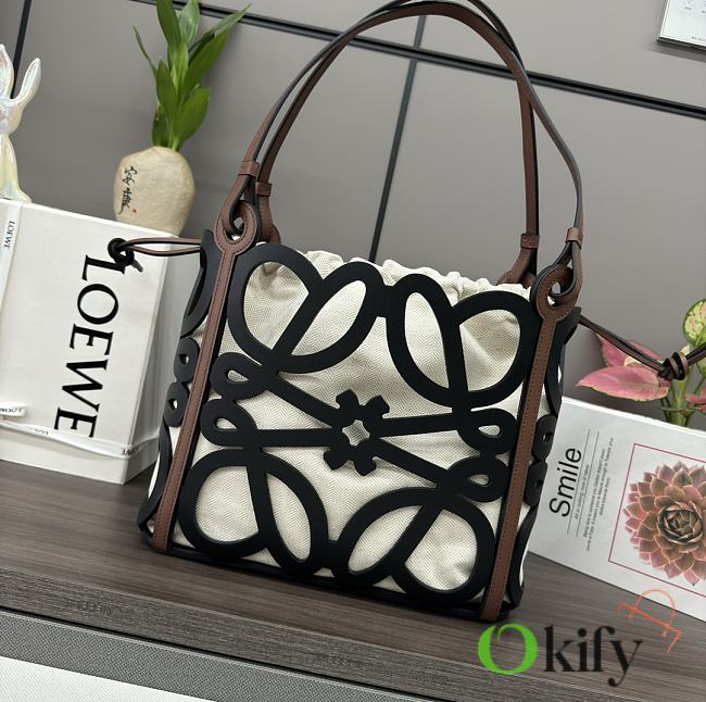 Okify Loewe Anagram Cut Out Tote Bag In Black 32x12x25.5cm - 1