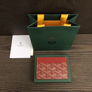 Okify Goyard Saint Sulpice Card Holder In Red 11.5x7.5cm
