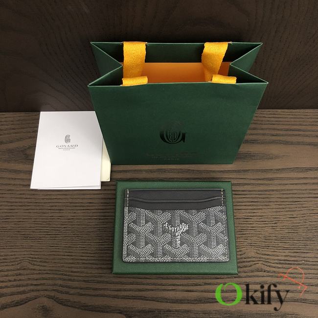 Okify Goyard Saint Sulpice Card Holder In Gray 11.5x7.5cm - 1