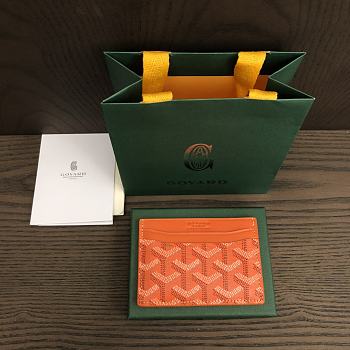 Okify Goyard Saint Sulpice Card Holder In Orange 11.5x7.5cm