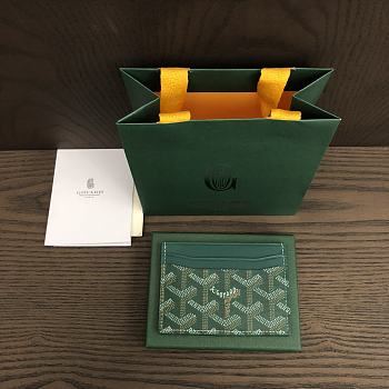 Okify Goyard Saint Sulpice Card Holder In Green 11.5x7.5cm