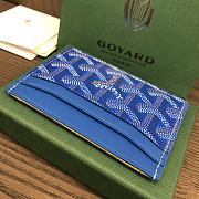 Okify Goyard Saint Sulpice Card Holder In Blue 11.5x7.5cm - 4