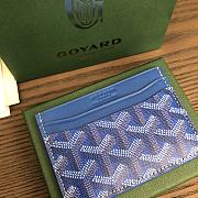 Okify Goyard Saint Sulpice Card Holder In Blue 11.5x7.5cm - 2