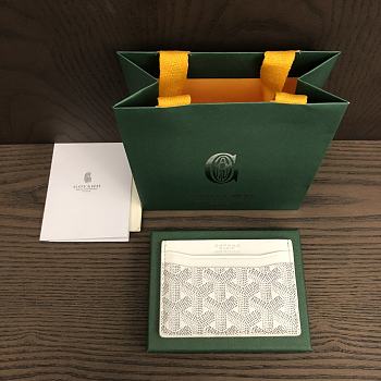 Okify Goyard Saint Sulpice Card Holder In White 11.5x7.5cm