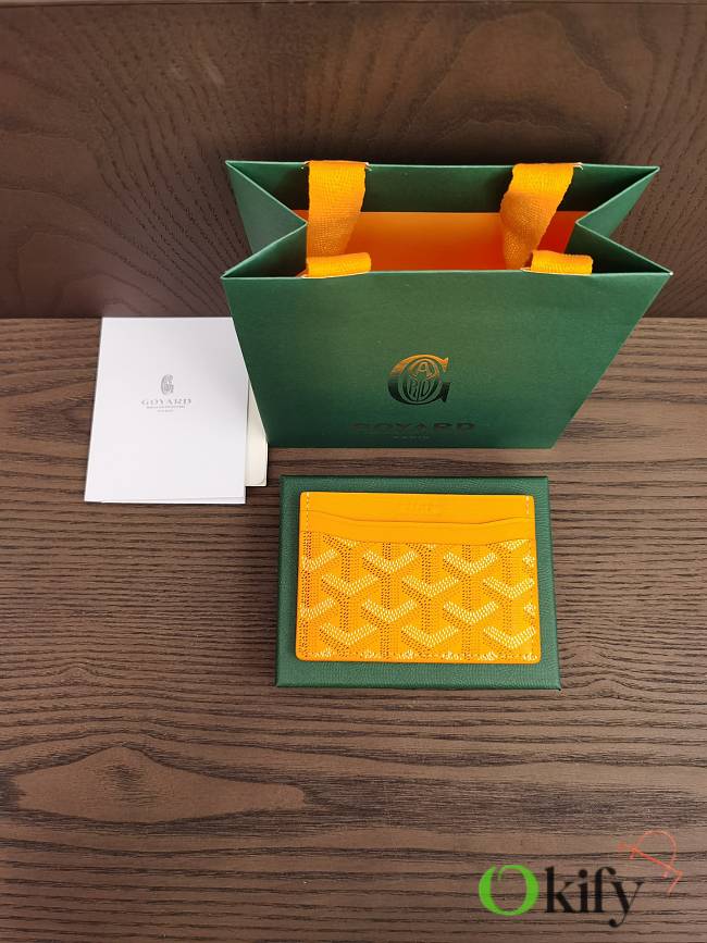 Okify Goyard Saint Sulpice Card Holder In Yellow 11.5x7.5cm - 1