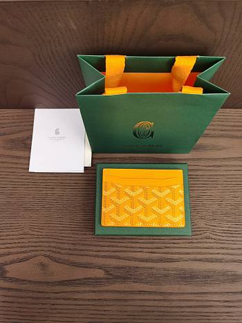 Okify Goyard Saint Sulpice Card Holder In Yellow 11.5x7.5cm